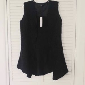 New Hilton Hollis Midnight Navy Blue Faux Shearling Vest NWT